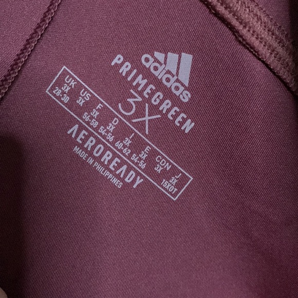 WOMENS PLUS SIZE ADIDAS X ZOE SALDANA AEROREADY SHINE TIGHTS, VICTORY CHRIMSON - Picture 3 of 8